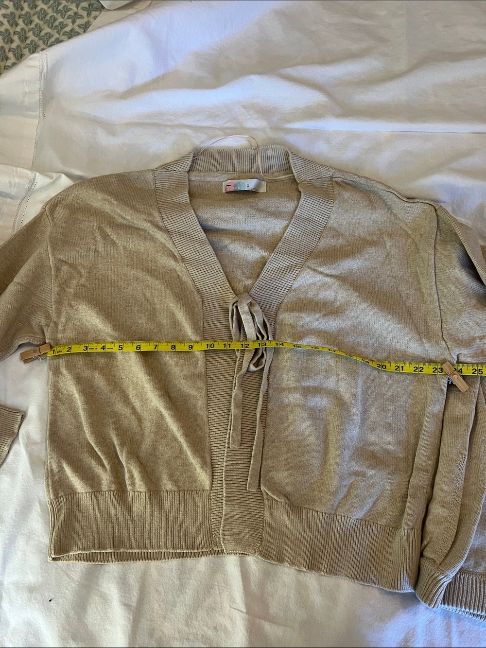 FP beach Beige Tie-Front Sweater Cardigan